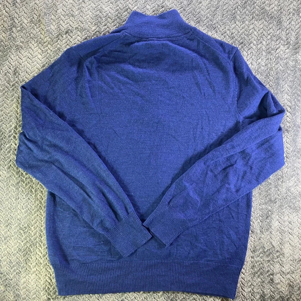 APT 9 Mens Blue Merino‎ Wool Blend Quarter Zip Sweater Size Large
